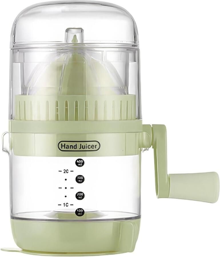 Handmatige Citruspers Draagbare Sapmachine Snel Sap Maken Pulpbestendige Binnenwanden 11x20.5 cm Groen