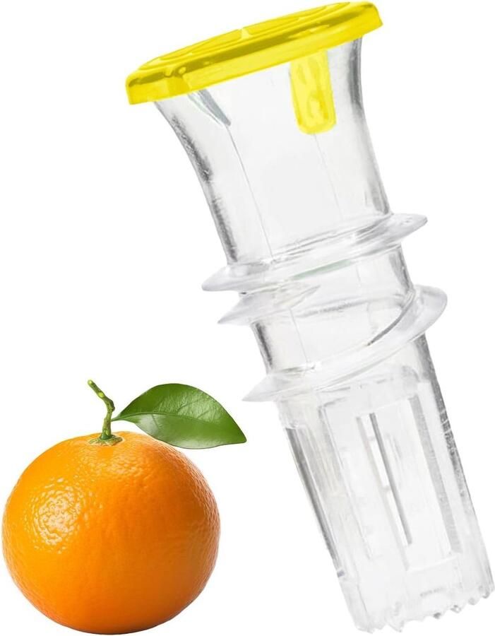 Handmatige Citruspers Fruitpers Deksel Verse Sappen Maken Geïntegreerd Deksel 5x5x5 cm Geel