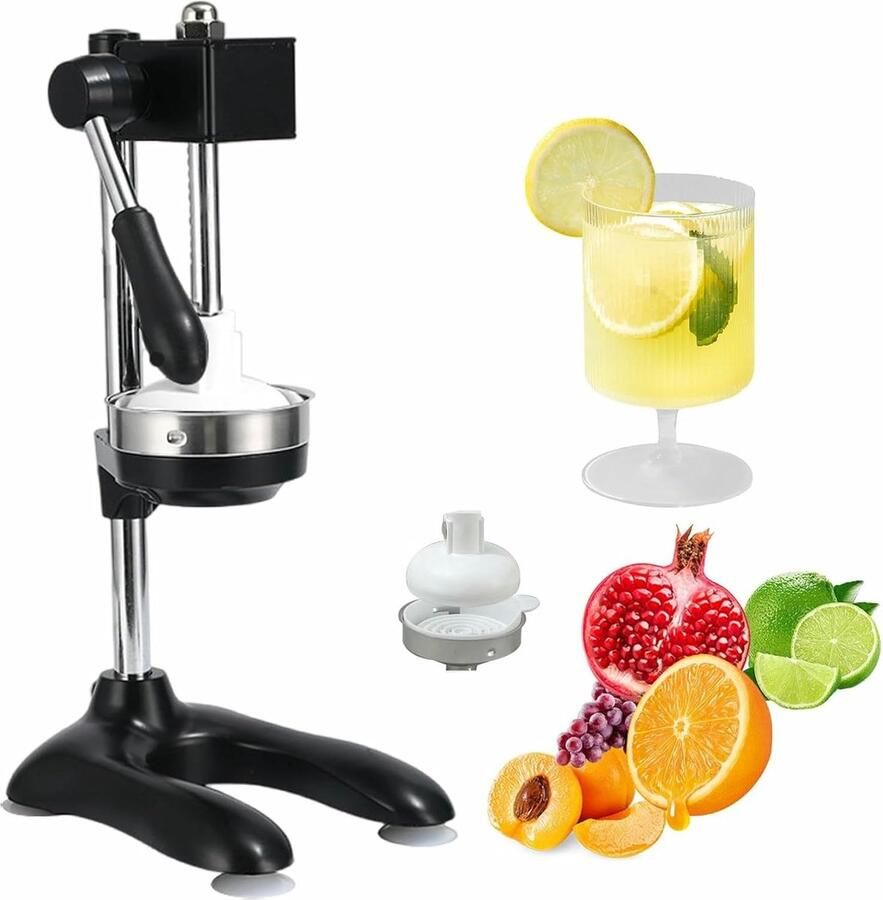 Handmatige Citruspers Keuken Sap Maker Vers Sap Maken Efficiënte Turbo Extractie 18x23x45 cm Zwart