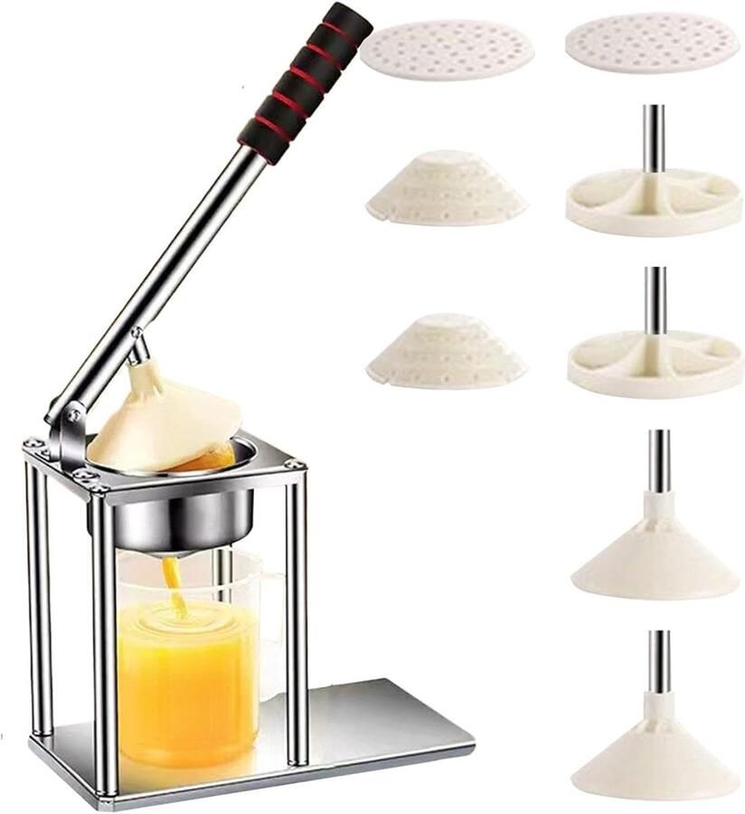 Handmatige Citruspers Keuken Sapcentrifuge Vers sap maken Verbeterde Sapextractie 26W x 14H cm Zilver
