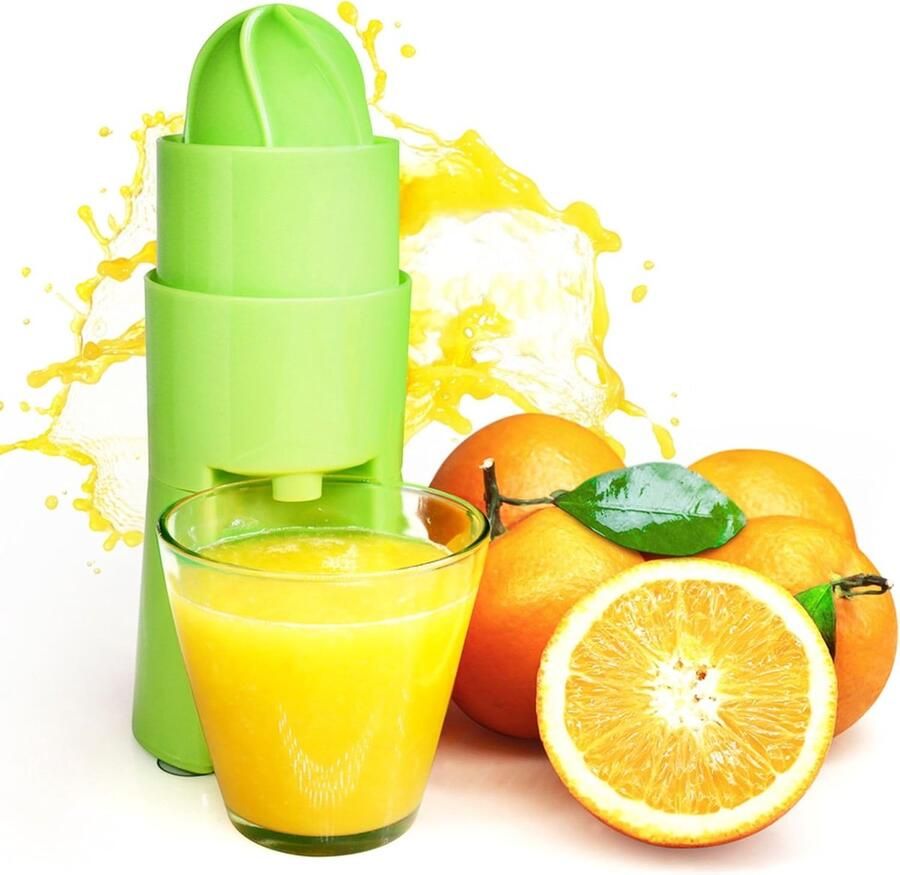 Handmatige Citruspers Mechanische Sapcentrifuge Vers Sap Maken Verticale Zuignap Basis 21 cm Hoog Groen