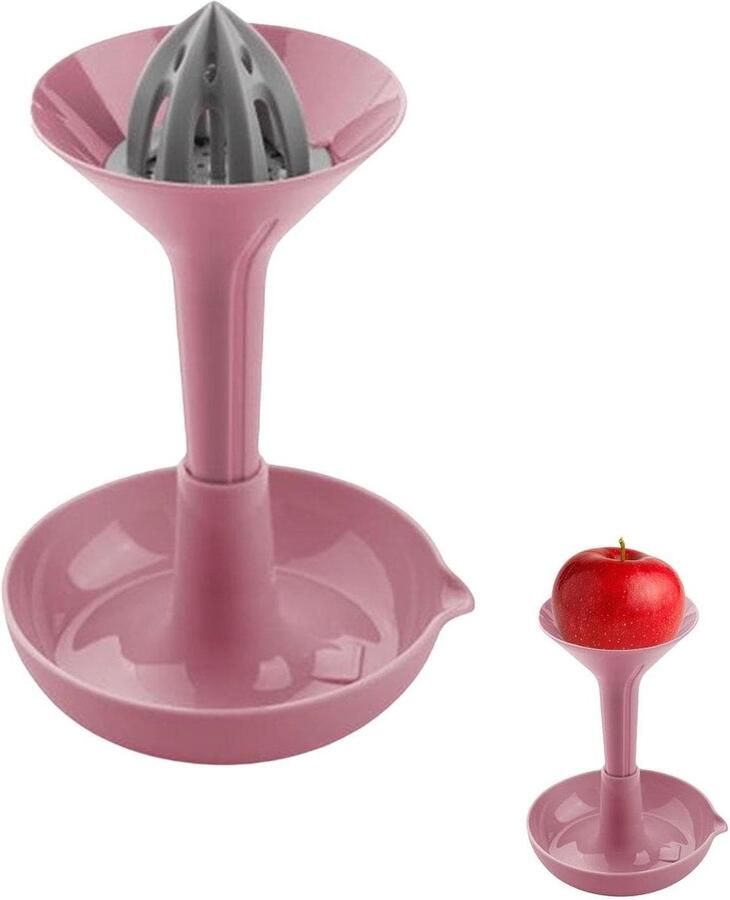 Handmatige Citruspers Sapcentrifuge Fruitpers Sap Maken Wijdhoek Ontwerp 13.5 x 21 x 13.5 cm Roze