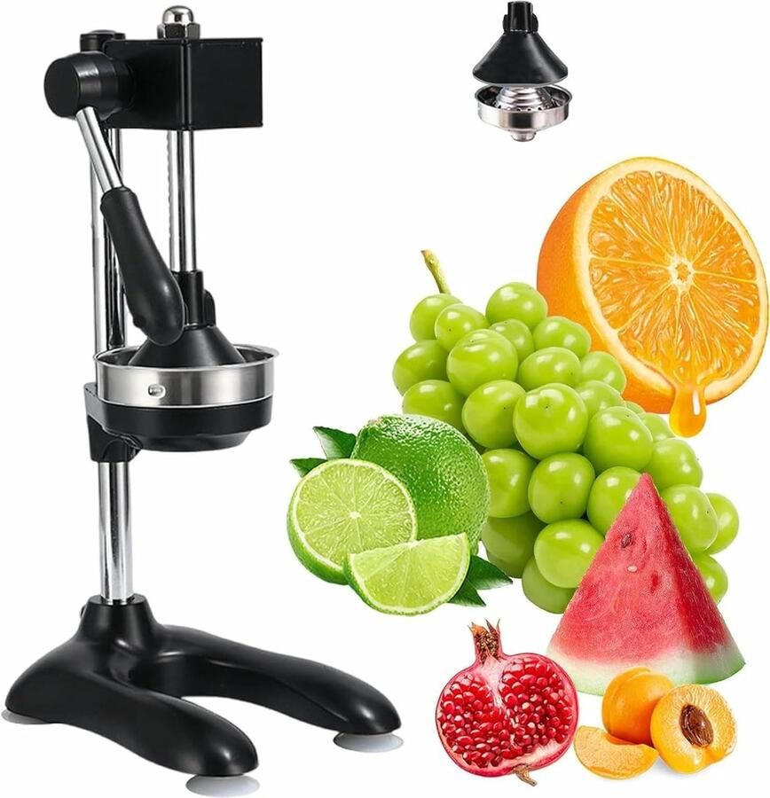 Handmatige Citruspers Sapcentrifuge Keuken Snel Sap Extraheren Hoog Rendement 18 x 23 x 45 cm Zwart