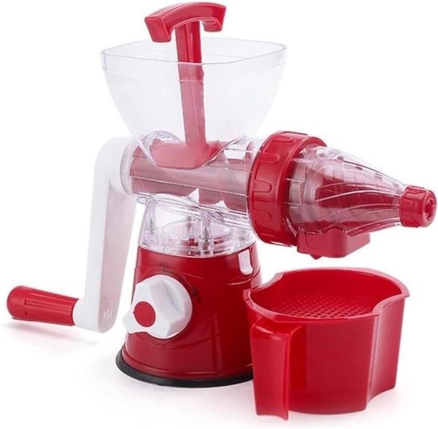Handmatige Citruspers Sapcentrifuge Sap Maken Zuignap Bodem 35 x 22 cm Rood
