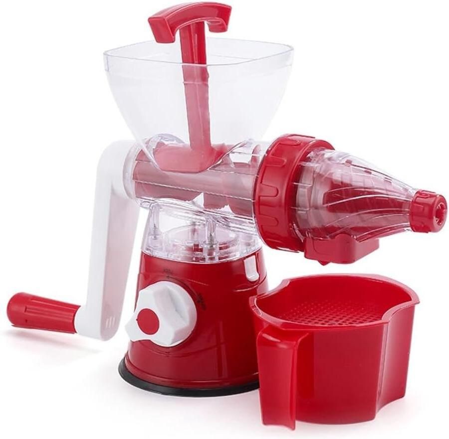 Handmatige Citruspers Sapcentrifuge Sap Maken Zuignap Bodem 35 x 22 cm Rood