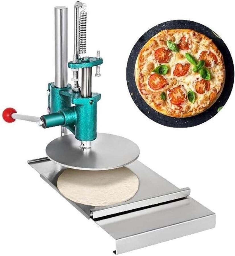 Handmatige deegpers Pizzaroller banket Deeg vormen Stabiele roestvrijstalen constructie 14 cm Zilverkleurig