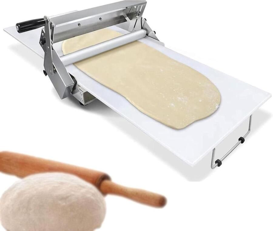 Handmatige Deegrolmachine Deegrol machine Bakken en Pasta Maken Opvouwbaar Ontwerp 11 Dikte-instellingen Zilver