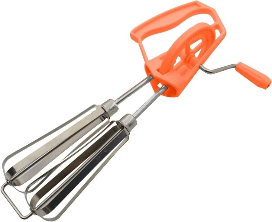 Handmatige Eierklopper Handslingermixer Keukengereedschap Beslag Mengen Dubbele Mengkoppen 25 cm Oranje