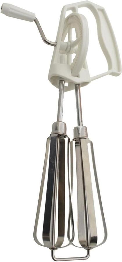 Handmixer met Slagroom Kloppers Eierklopper Crank Beslag Maken Zonder Batterijen 25 cm Wit