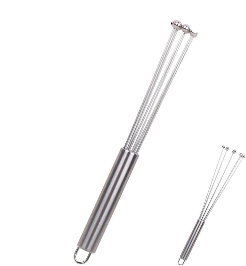 Handmatige eierklopper Keukenmixer Bakken en mengen Roestvrij staal 194 cm Zilver