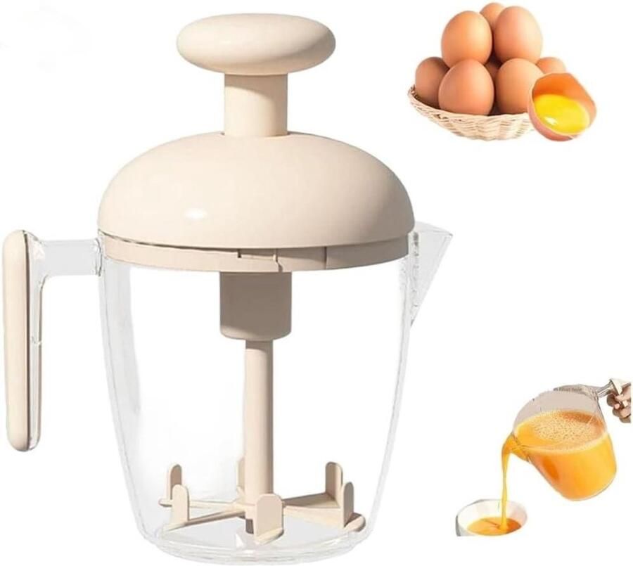 Handmatige Eierklopper Keukenmixer Roerder Mengen Beslag Verbeterd Ontwerp 20 x 14 x 10 cm Wit