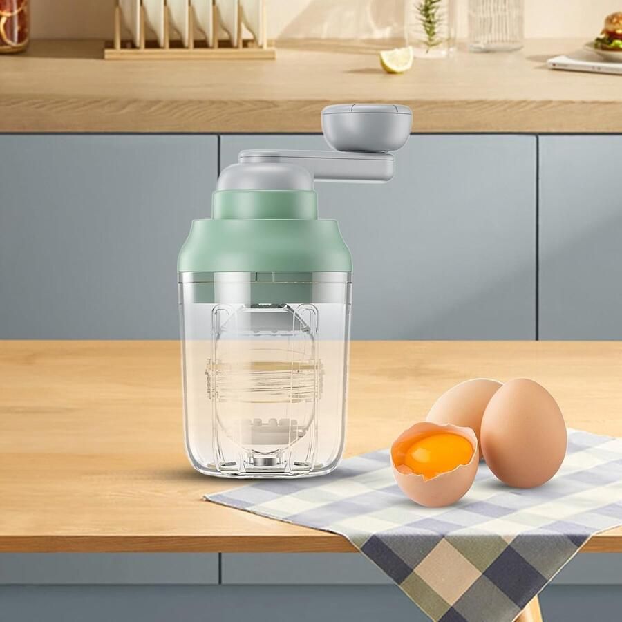 Handmatige Eiermixer Gouden Ei Spinner Eieren Mengen Veilig Draaien 19 cm Groen