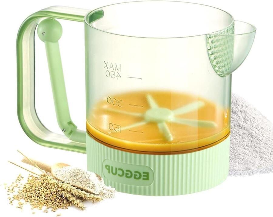 Handmatige Eiermixer Semi-automatisch kloppen Bakken en koken Stabiel ontwerp 18.5x10.6x11.5 cm Groen