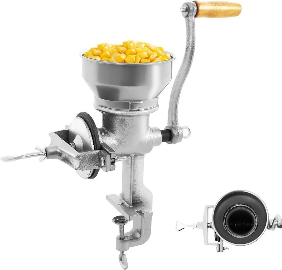 Handmatige Graanmolen Koffiebonen Breker Ingrediënten Malen Instelbare Fijne Maling 0.5 kg Capaciteit Zilver