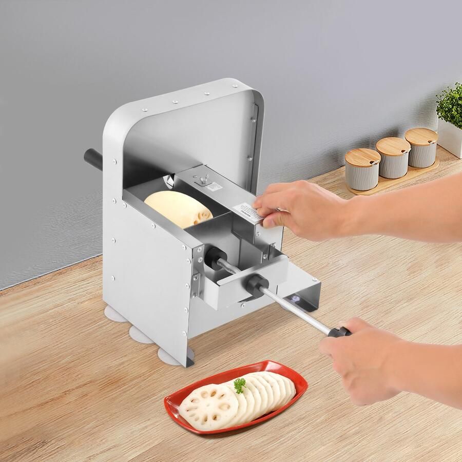 Handmatige Groente Snijmachine Zilver 4R 28x33x34 cm Roestvrijstaal Tafelblad Keuken Accessoire