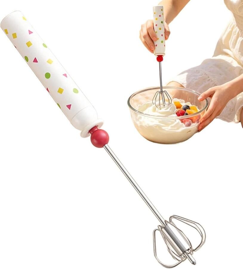 Handmatige Handmixer Drankroerder Garde Moeiteloos Bakken Halfautomatisch Mechanisme 31 cm Lengte Zilver