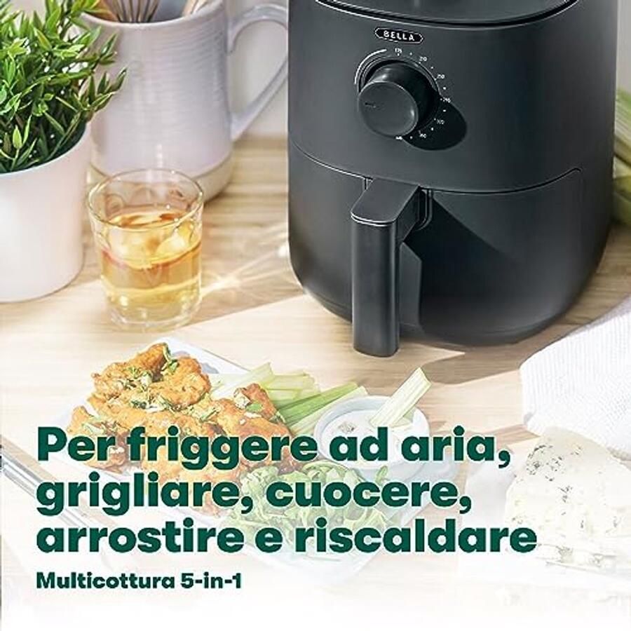 Handmatige heteluchtfriteuse Olievrij Frituren Afwasmachine Bestendige Antiaanbakpan en Frituurrek Matte Zwart