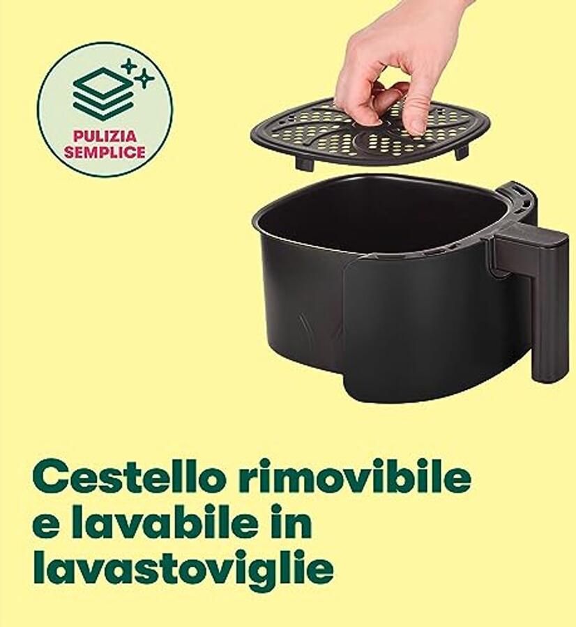 Handmatige heteluchtfriteuse Olievrij Frituren Afwasmachine Bestendige Antiaanbakpan en Frituurrek Matte Zwart - Foto 2
