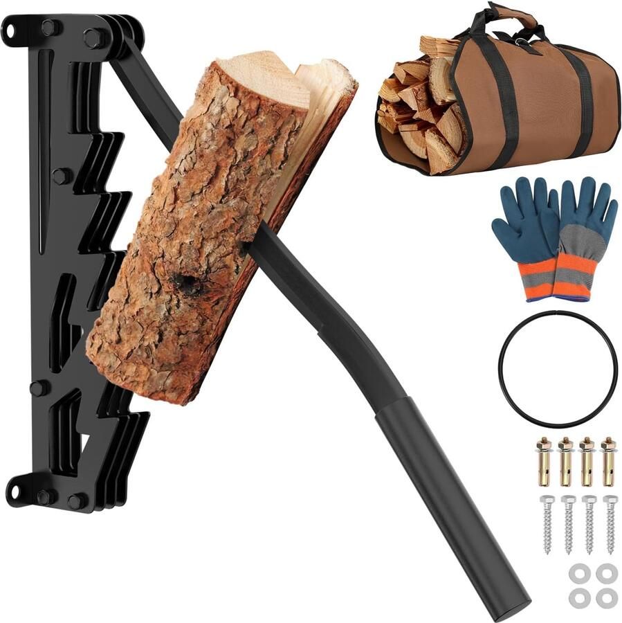 Handmatige houtsplijter wandhouder voor brandhoutsplijter kliever hout handhoutsplijter spaanmes wandhoutsplijter aanmaakhoutsplijtgereedschap zwart