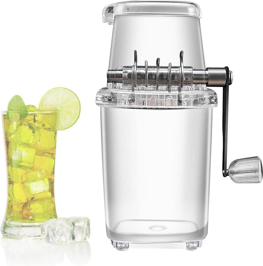 Handmatige IJsbreker IJsmachine Sneeuw Drankjes Maken Antislip Basis 29 cm Zilver