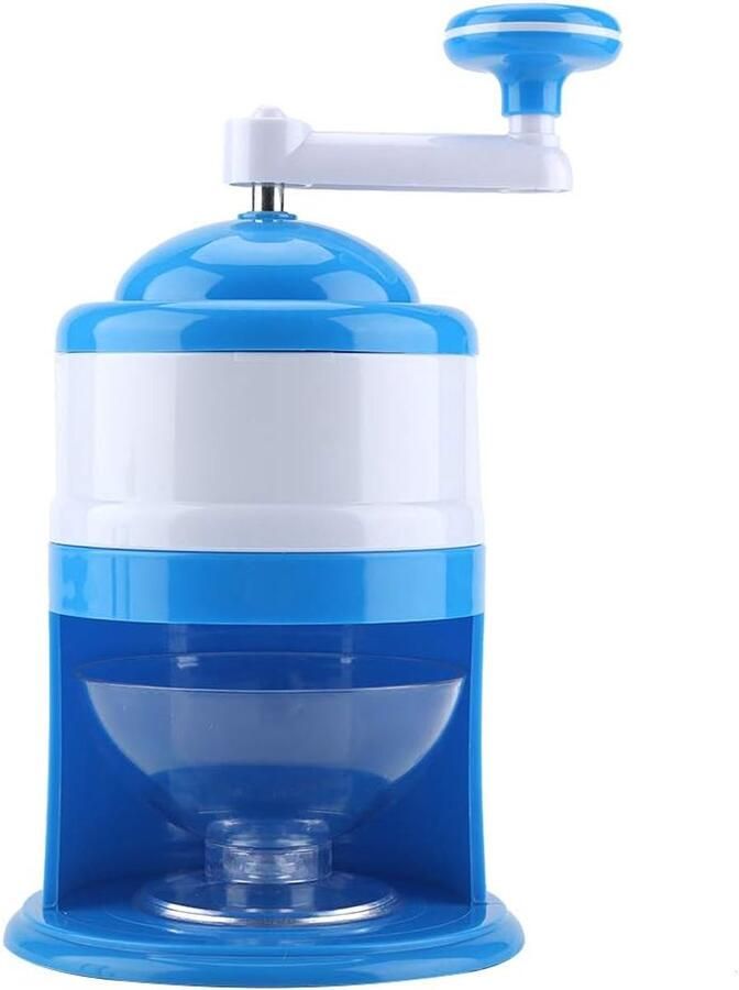 Handmatige Ijsbreker Schaafijsmachine Sneeuwkegelmaker Thuisgebruik Buitenfeestjes Zuigvoeten Stabiele Grip 27.5cm Hoog 15.5cm Diameter Blauw Wit