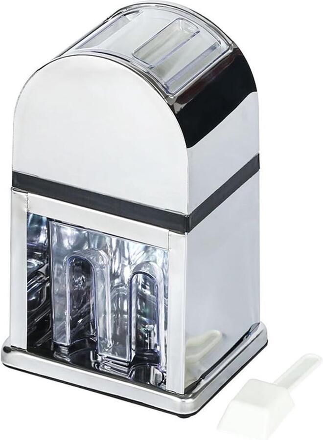 Handmatige IJscrusher IJsmachine Keuken Cocktails Maken Robuuste Legering Hoogte 26cm Metallic Transparant