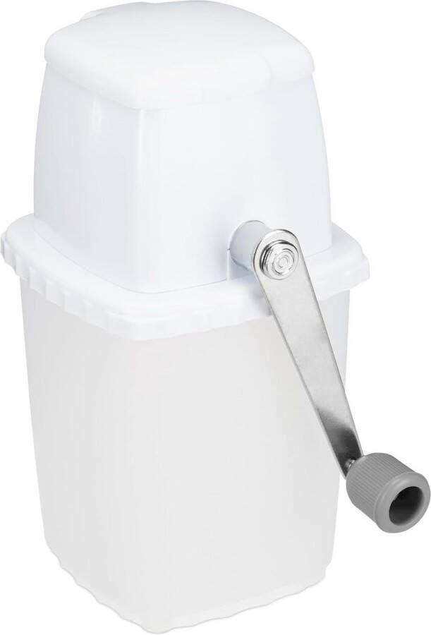 Handmatige IJscrusher met Hendel Kunststof & RVS Baraccessoire voor Crushed Ice Wit Grijs Perfect voor Cocktails