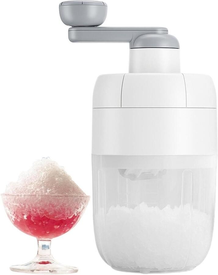 Handmatige IJsmachine Crushed Ice Maker Cocktail Drankjes Maken Roestvrijstalen Messen 1 Liter Wit