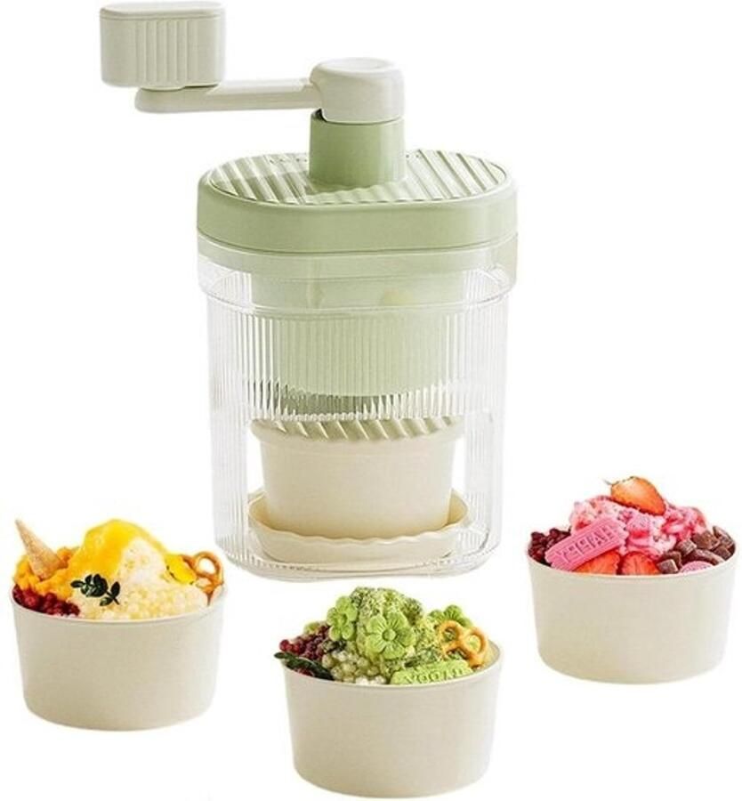 Handmatige IJsmachine Crushed Ice Maker Desserts Maken Zwengel Bediening 470 g Zilver