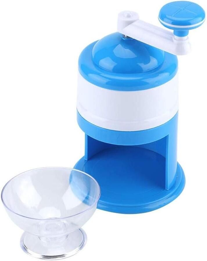 Handmatige IJsmachine Ijs Shaker Sneeuw Kegels Maken Geen Elektriciteit Nodig 30 cm Hoog Blauw Wit