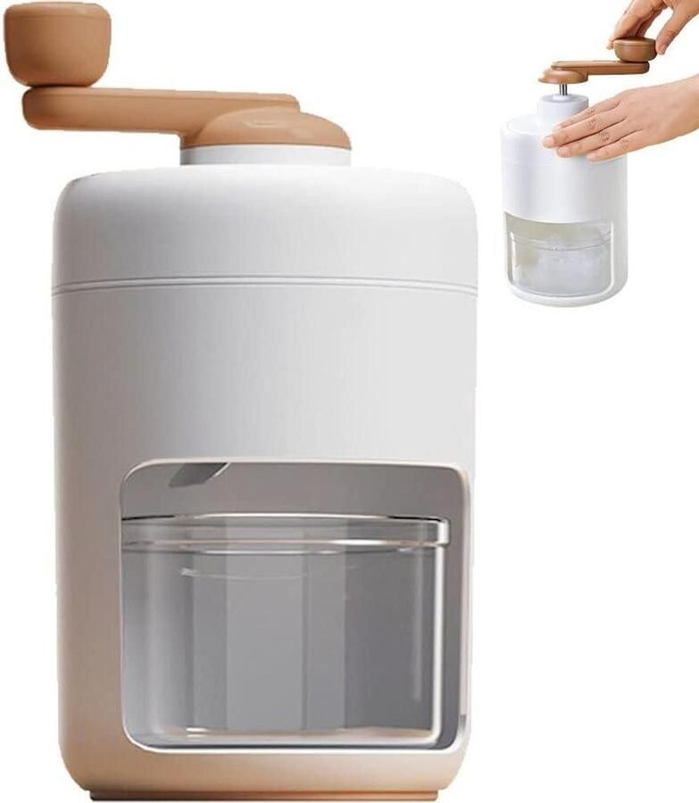 Handmatige IJsmachine Ijsbreker Smoothies Drankjes Maken Draagbaar Hand Crank 13x13x26 cm Wit