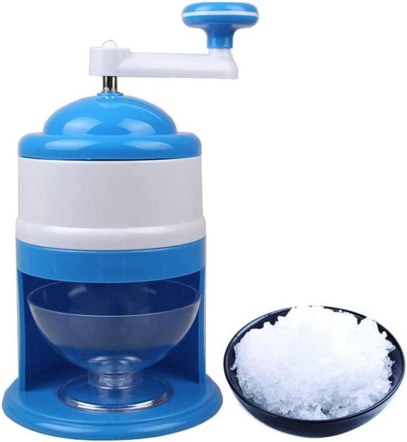 Handmatige IJsmachine IJsbreker Sneeuwkegels Drankjes Bereiden Verstelbare Bladen 15.5 x 27.5 cm Blauw