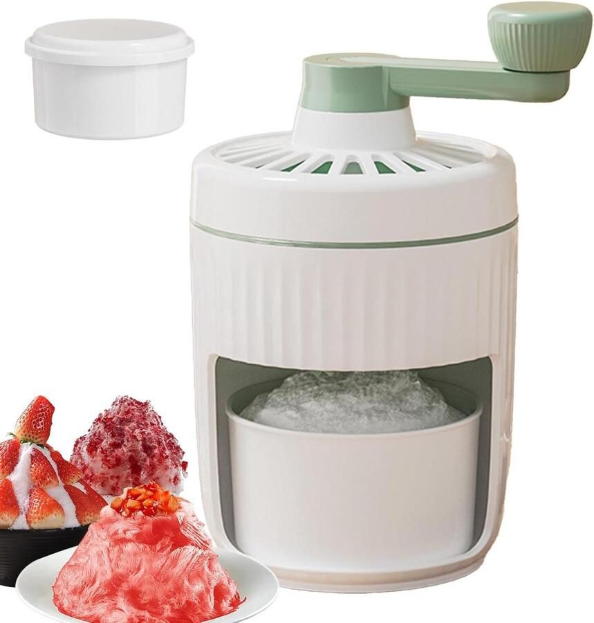 Handmatige IJsmachine IJshouder IJsmolen Cocktails Maken Efficiënte IJshakselaar 13.6 x 13.6 x 21.5 cm Wit