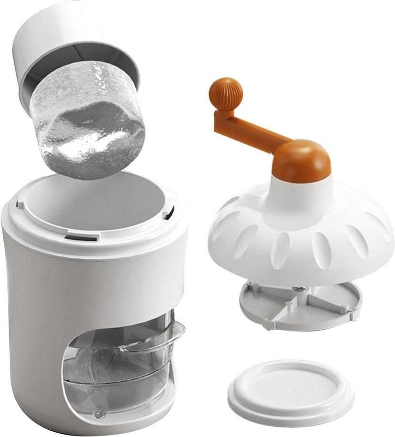 Handmatige IJsmachine Sneeuwkegel Maker Thuis Drankjes Maken Roestvrijstalen Messen 14x14x24 cm Zilver