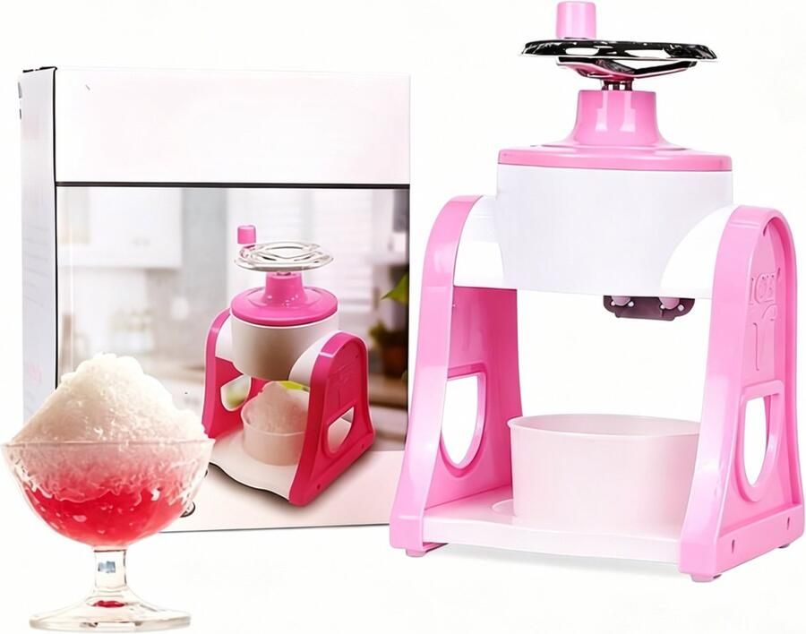 Handmatige ijsschaafmachine Ice Crusher Handmatige roterende slush BPA-vrij Handmatige ijsmachine voor thuisgebruik ijscrusher Zomer geschikt voor het maken van geschoren ijs en ijsdranken roze