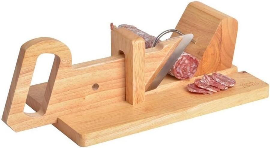 Handmatige Kaas- en Vleessnijmachine met Houten Basis Guillotine voor Worst en Charcuterie