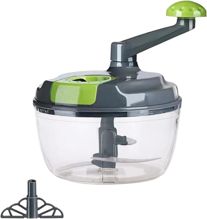 Handmatige Keukenmachine Groente Hakker Snel Ingrediënten Snijden Inklapbare Handgreep Compact Ontwerp Grijs