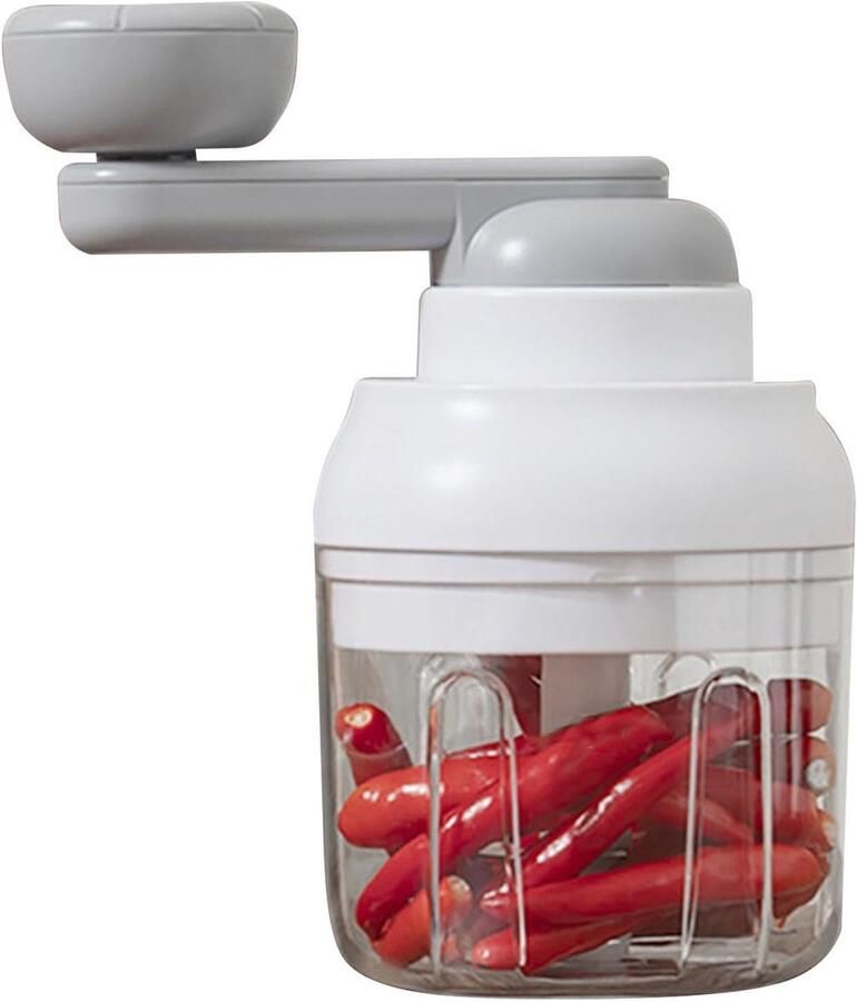 Handmatige Keukenmachine Groentehakker Snel Ingrediënten Snijden Efficiënt Versnipperen 250 ml Wit