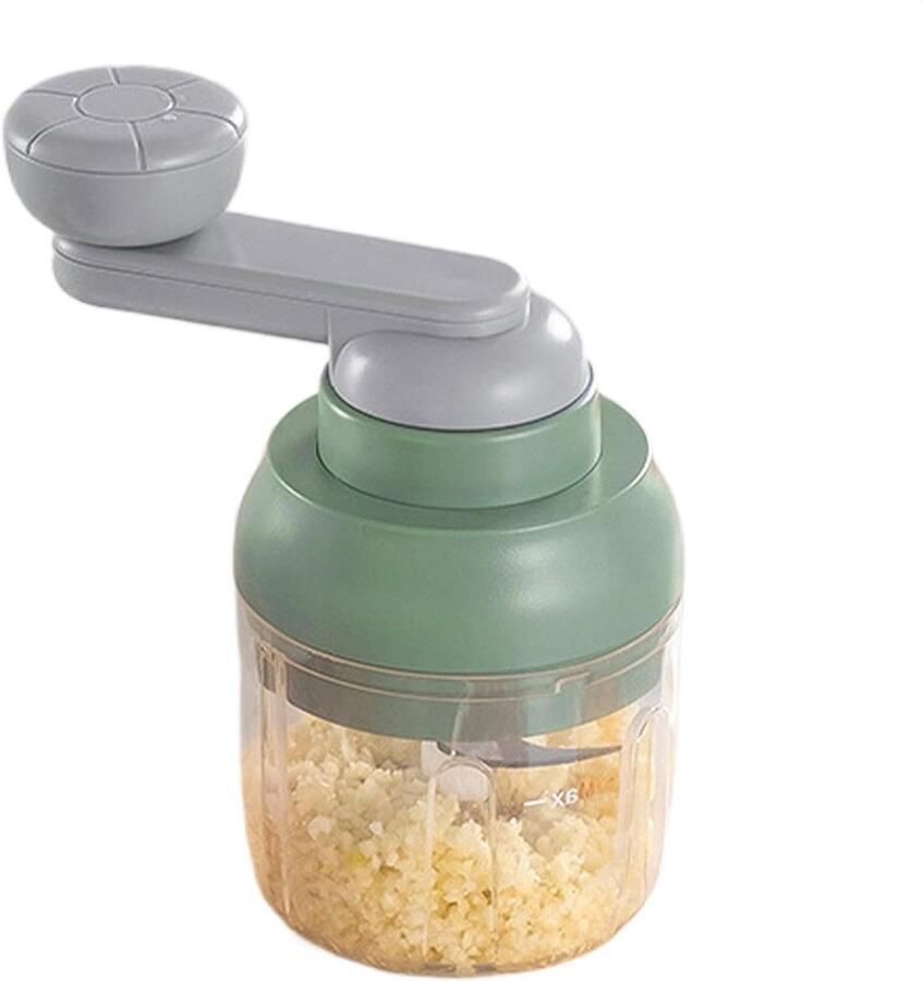 Handmatige Keukenmachine Groentehakker Snel Ingrediënten Snijden Roestvrij Staal 13.5 x 12 cm Grijs