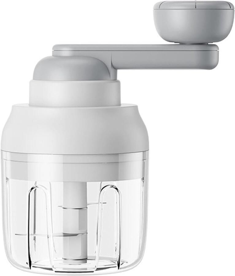 Handmatige Keukenmachine Groentesnijder Mixer Snel Ingrediënten Snijden Draaibare Slinger 250 ml Wit