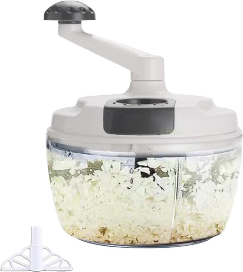 Handmatige Keukenmachine Keukenmolen Zwengel Groente Hakken Inklapbare Handgreep 18.5 cm Wit
