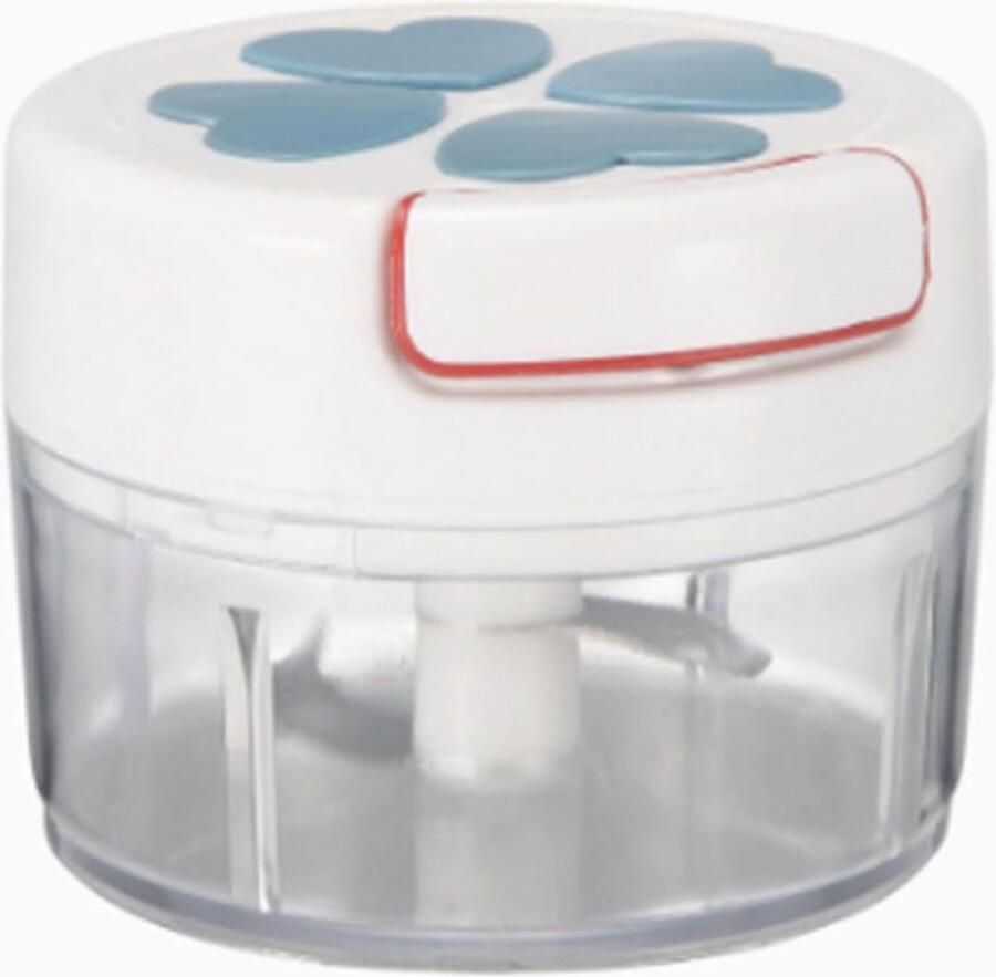 Keukenmachine Trekkoord Mini Hakmolen Snel Ingrediënten Snijden 304 Roestvrijstalen Messen Compact Formaat Blauw