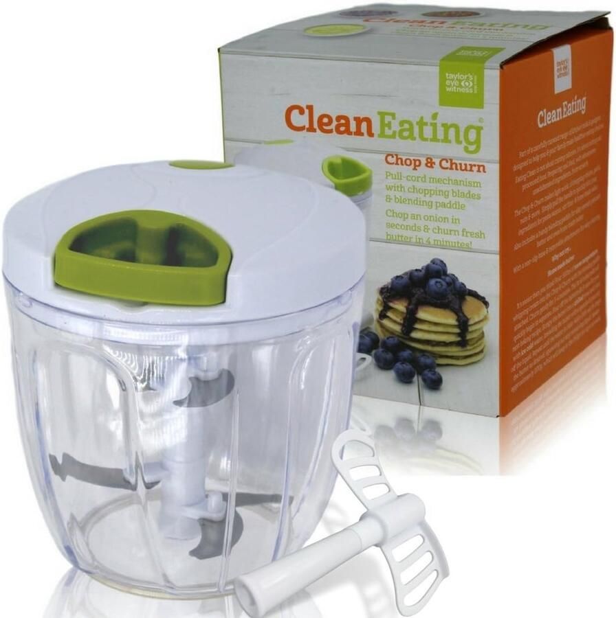 Handmatige Keukenmachine Met Mesjes Groentehakker en Uiensnijder met Trekkoord