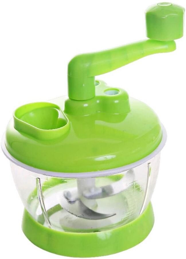 Handmatige keukenmachine multifunctionele handslinger vleesmolen voedselhakmolen met schaal compacte krachtige groentehakselaar ui dicer voor vlees fruit wortelen kruiden sla salade (6 maanden)