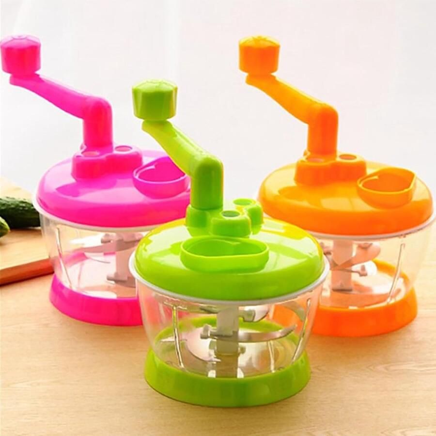 Handmatige Keukenmachine Vleesmolen Groentehakker Ingrediënten Verwerken Compact Ruimtebesparend 20x19x17 cm Zilver