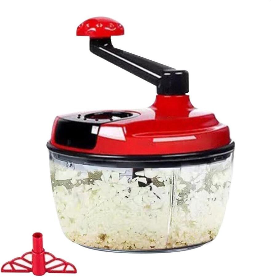 Handmatige Keukenmachine Voedselhakker Voedsel Bereiden Inklapbare Zwengel 18.5 cm Hoogte Rood