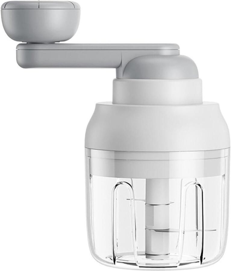 Handmatige Keukenmachine Voedselhakker Zwengel Groenten Snijden Efficiënt Hakken 250 ml Wit
