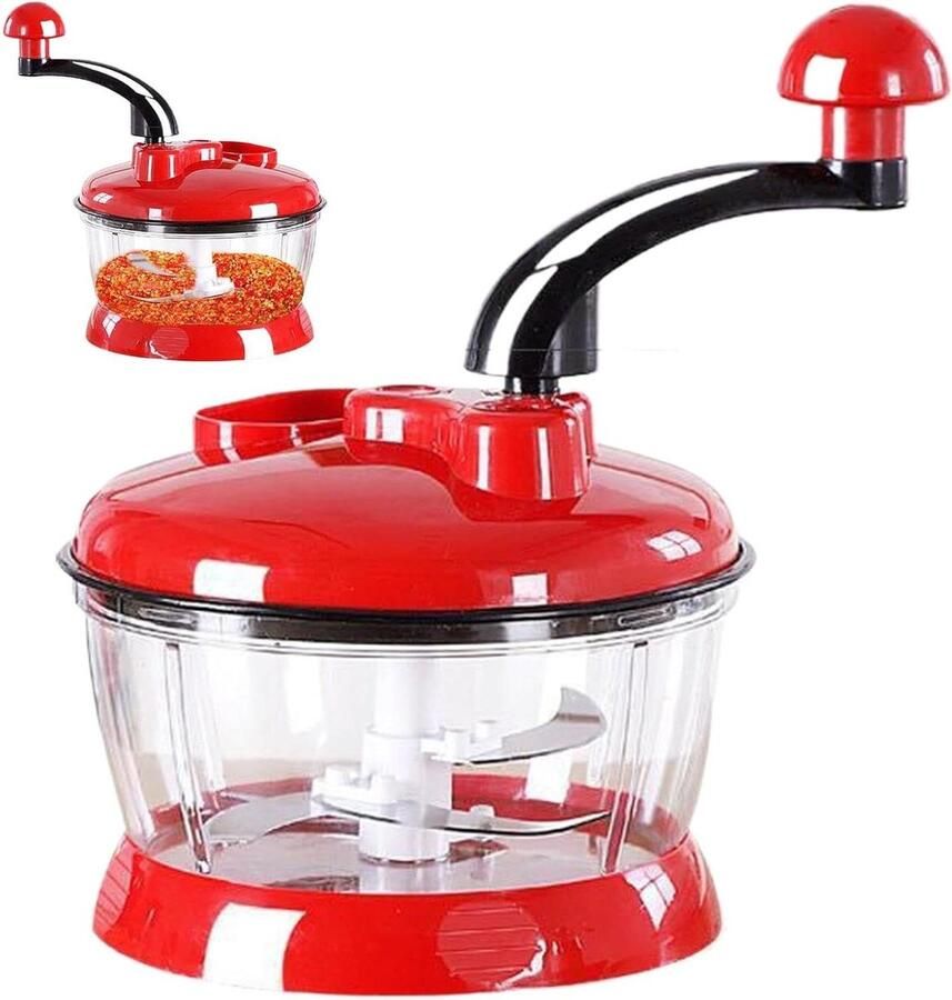 Handmatige Keukenmachine Voedselhakmolen Keukenmolen Snel Ingrediënten Snijden Grote Capaciteit 14 x 19.5 cm Wit