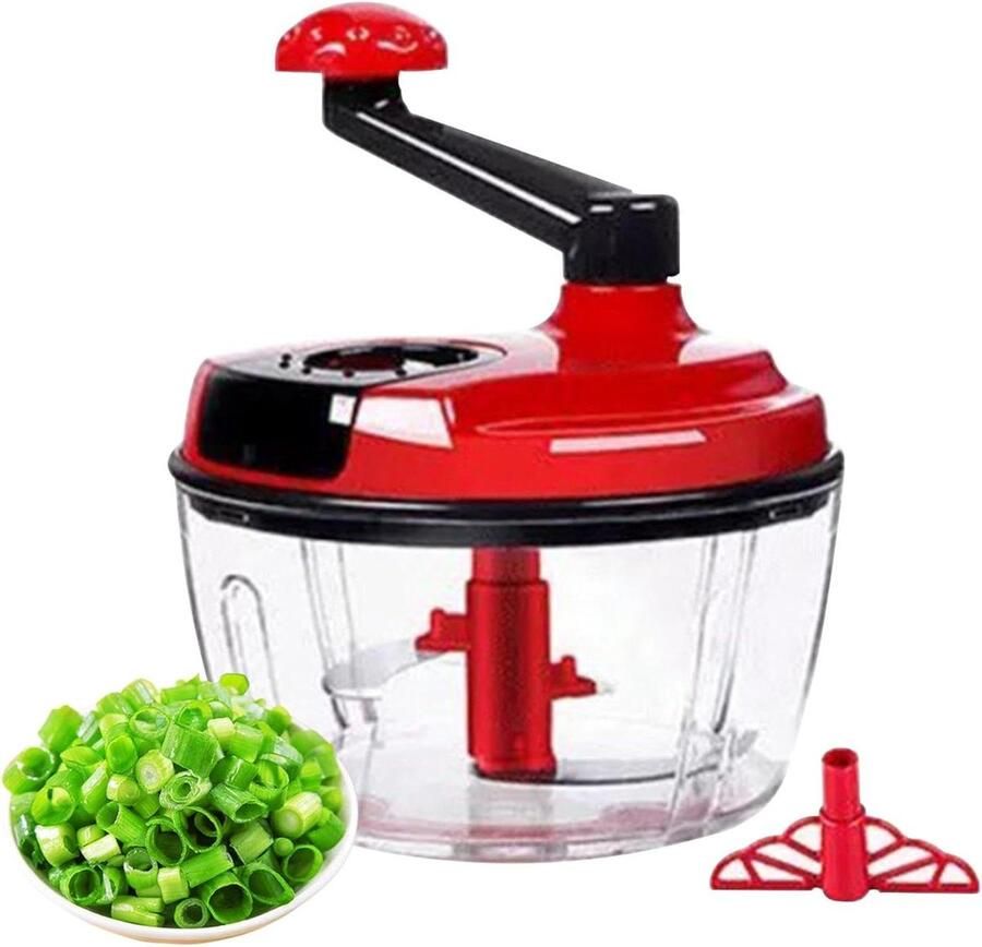 Handmatige Keukenrobot Compacte Hulp Snel Ingrediënten Snijden Opvouwbare Handgreep 18.5x18.5x2cm Rood