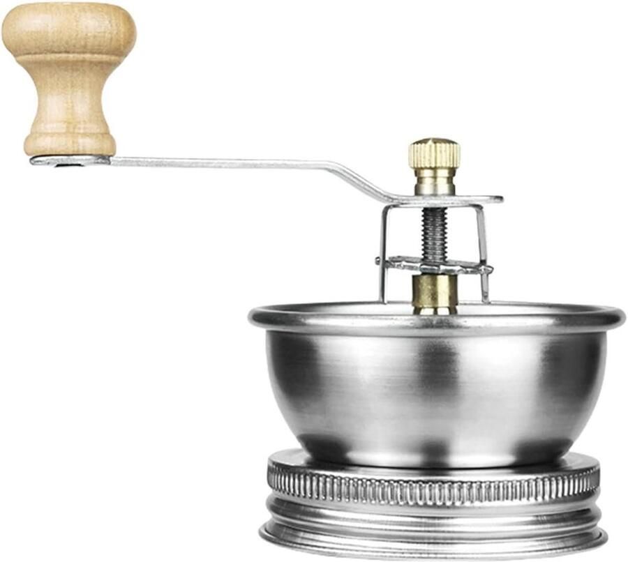 Handmatige Koffiemolen Bonenmaler Draagbaar Verse Koffie Maken Verstelbare Maalgraad 86 mm Zilver